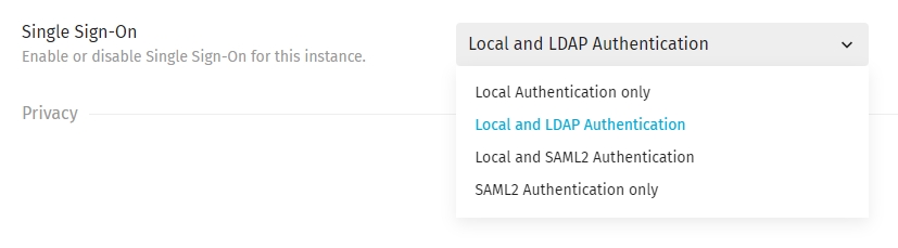 Available authentication methods